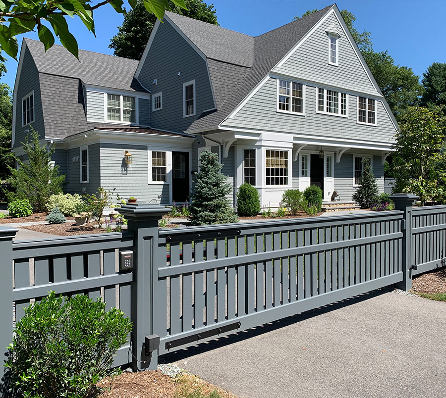 Cellular Vinyl Composite Open-Spaced Picket Fence Installation in Massachusetts - Top 1