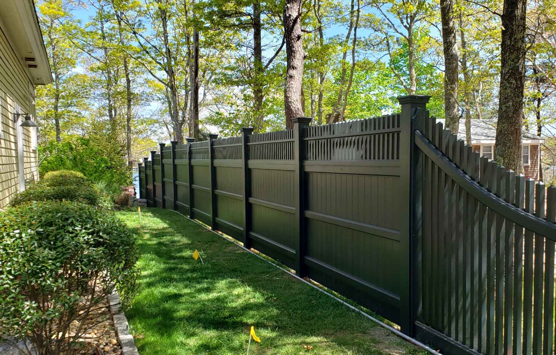 Cellular Vinyl Composite Privacy Screen Fence Installation in Massachusetts - Bottom 3