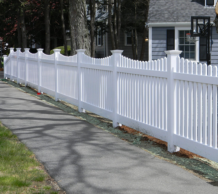Vinyl Open Spaced Picket Fence Installation in Massachusetts - Top 1 R