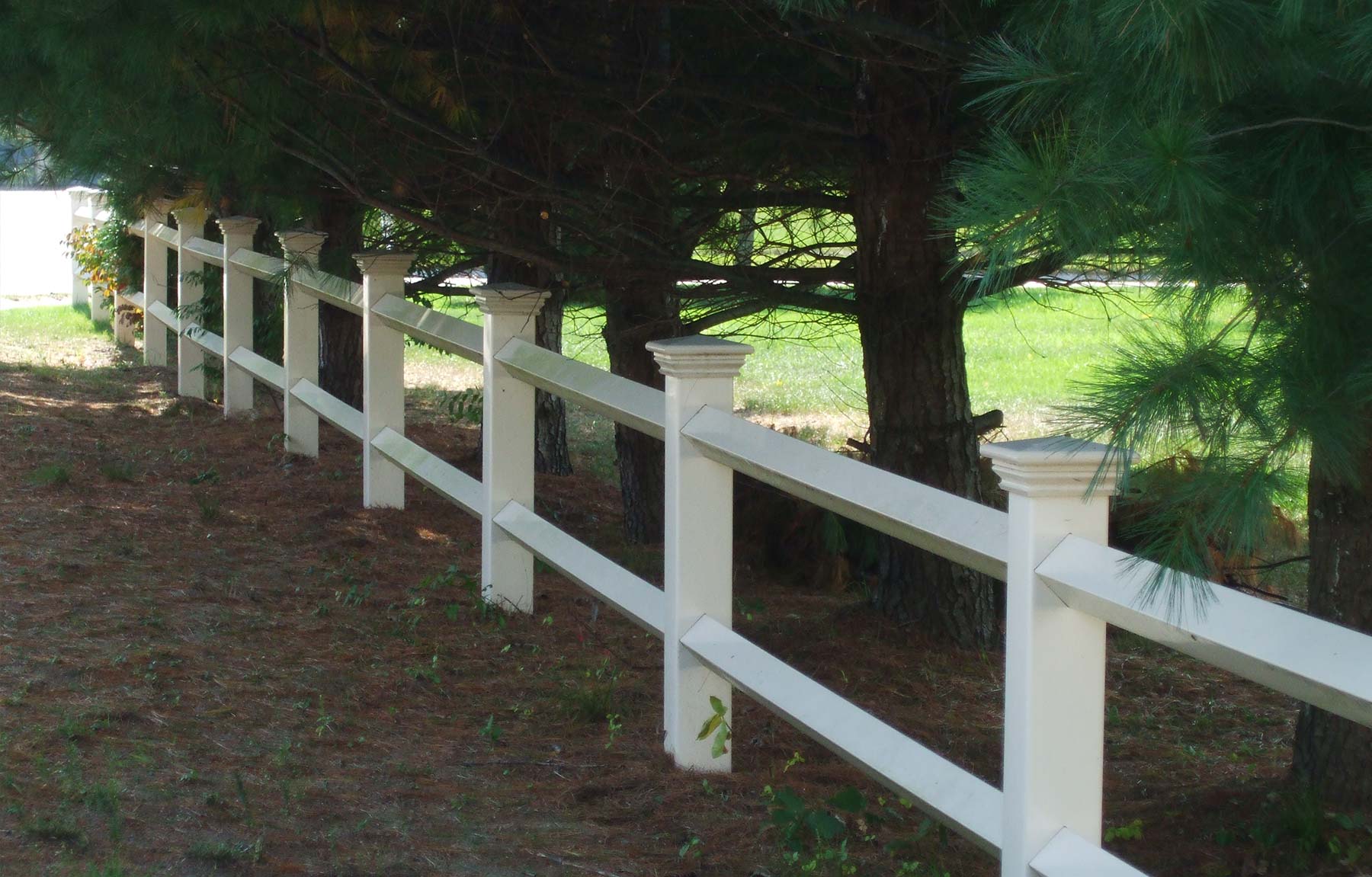 Vinyl Post and Rail Fence Installation in Massachusetts - Bottom 2