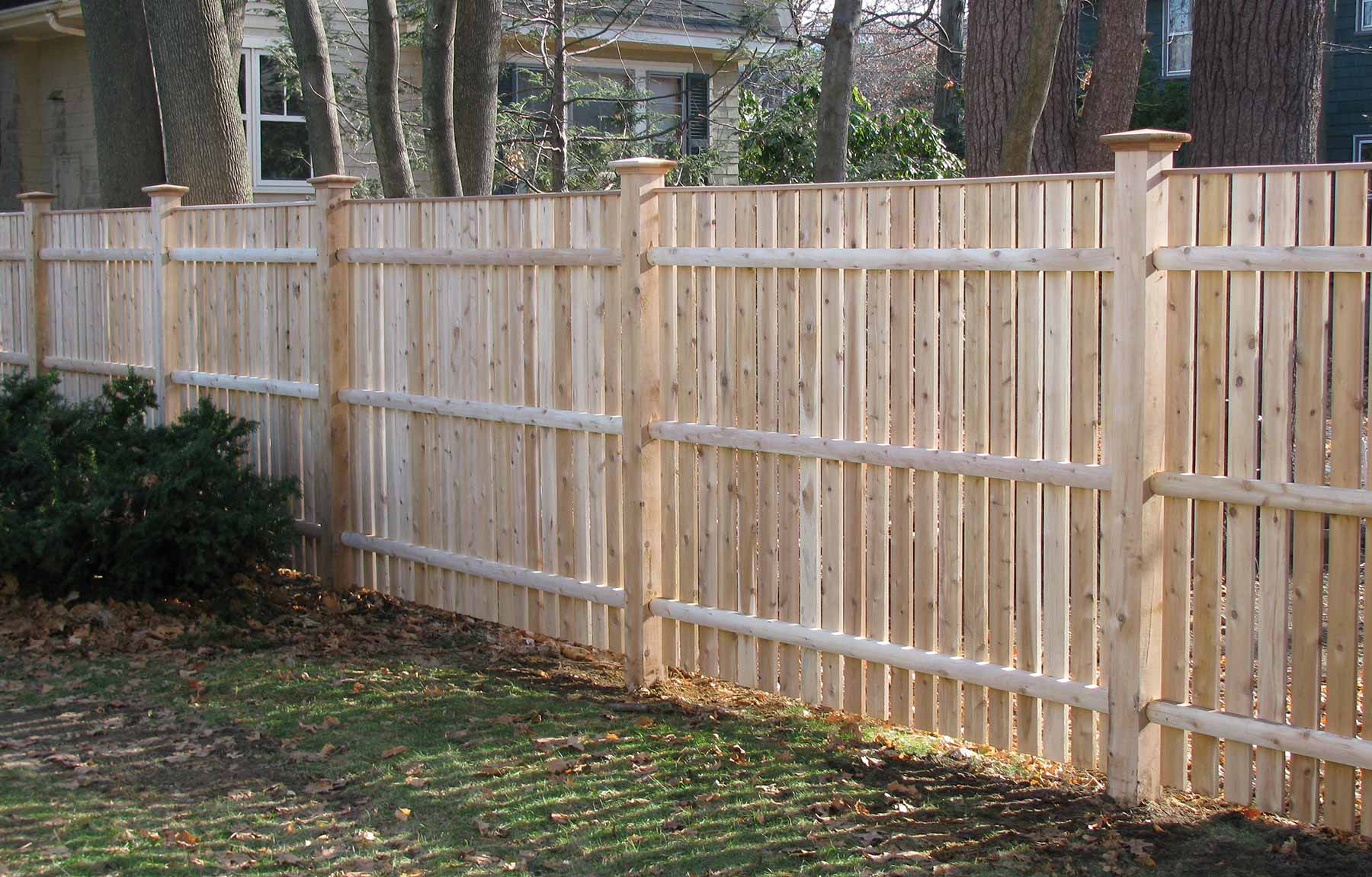 Wood Open Spaced Picket Fence Installation in Massachusetts - Bottom 3