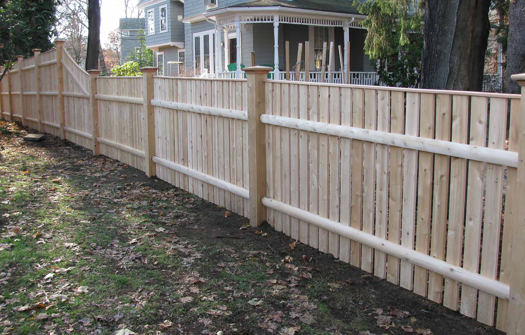 Wood Open Spaced Picket Fence Installation in Massachusetts - Bottom 4