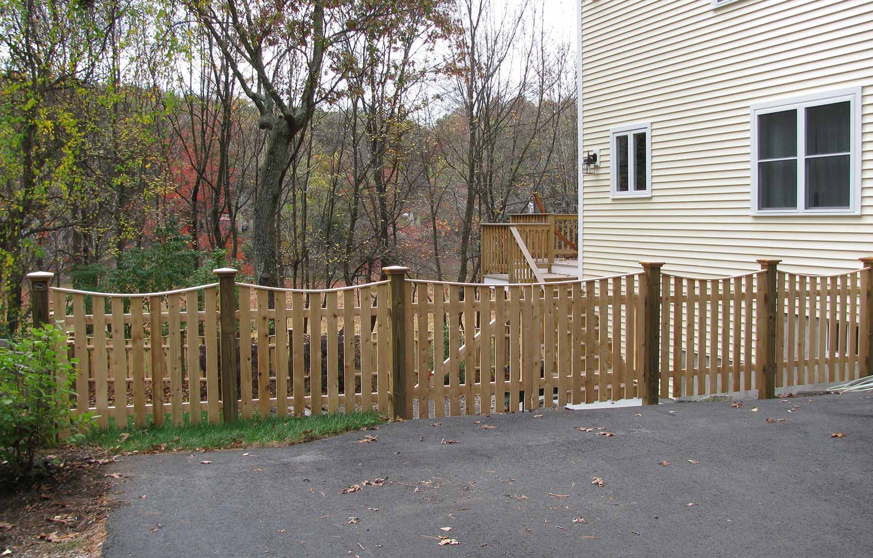 Wood Open Spaced Picket Fence Installation in Massachusetts - Bottom 6